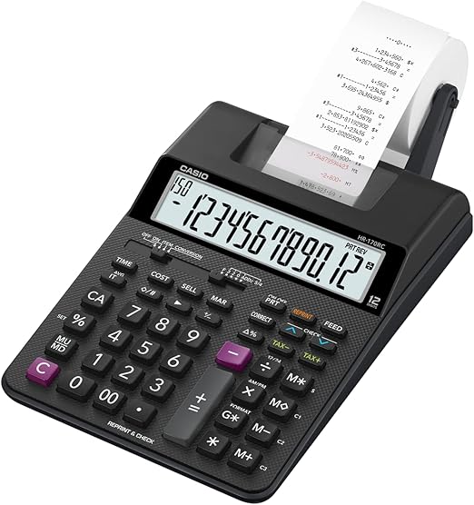 Calculadora Casio con Impresora 12 Digitos Negra | Casio HR-170RC