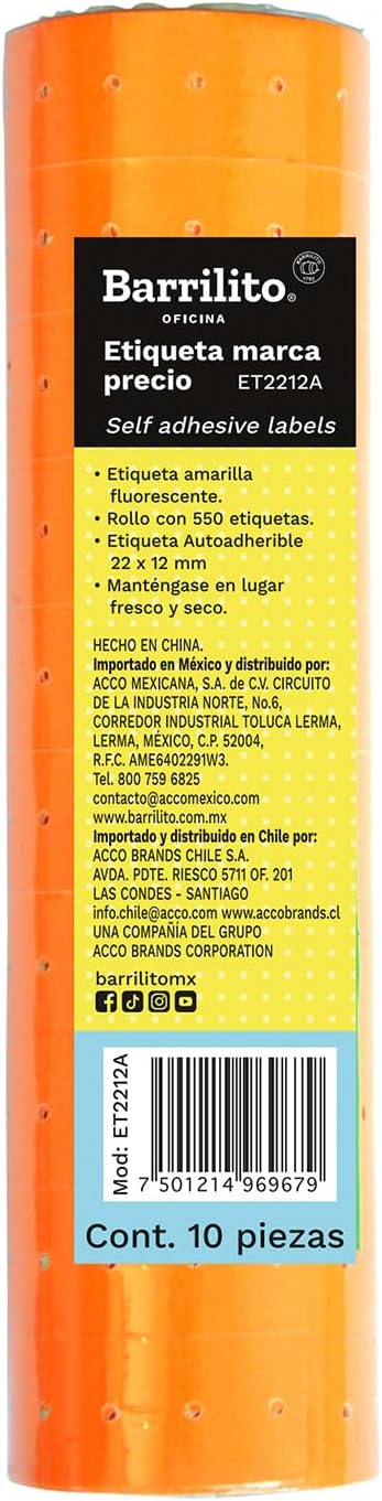 Etiquetas Adhesivas en Rollo C/10| Barrilito