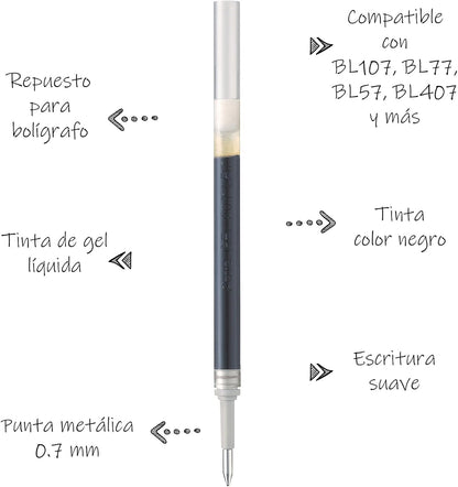 Repuesto para Bolígrafo LR7 Tinta Negra C/2 | Pentel  LR7BP2-A