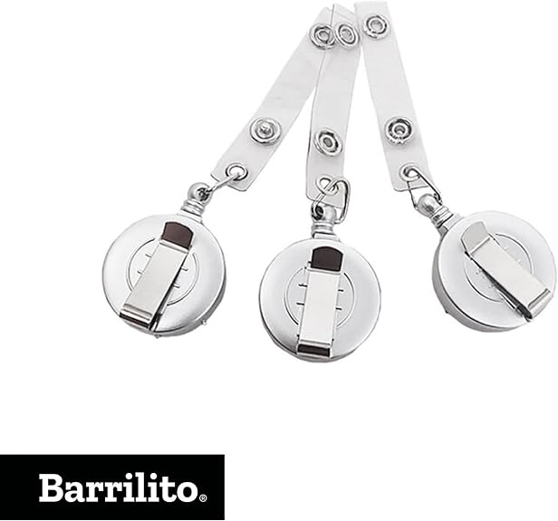 Broche para Gafete Retractil Plata C/10 |  Barrilito CAI502