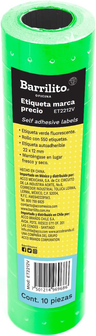 Etiquetas Adhesivas en Rollo C/10| Barrilito