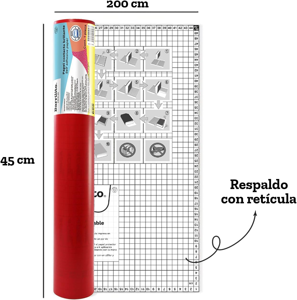 Pelicula Autoadherible 45 cm x 20 m Colores | Barrilito 8120
