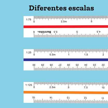 Escalimetro de Plastico 30 cm con Estuche | Barrilito ES125