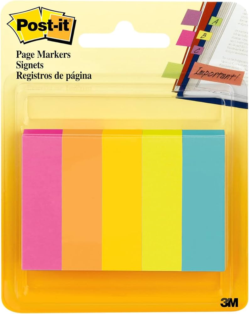 Señaladores de Página Neón 5 Colores | Post it MT900179409