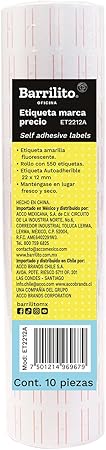 Etiquetas Adhesivas en Rollo C/10| Barrilito