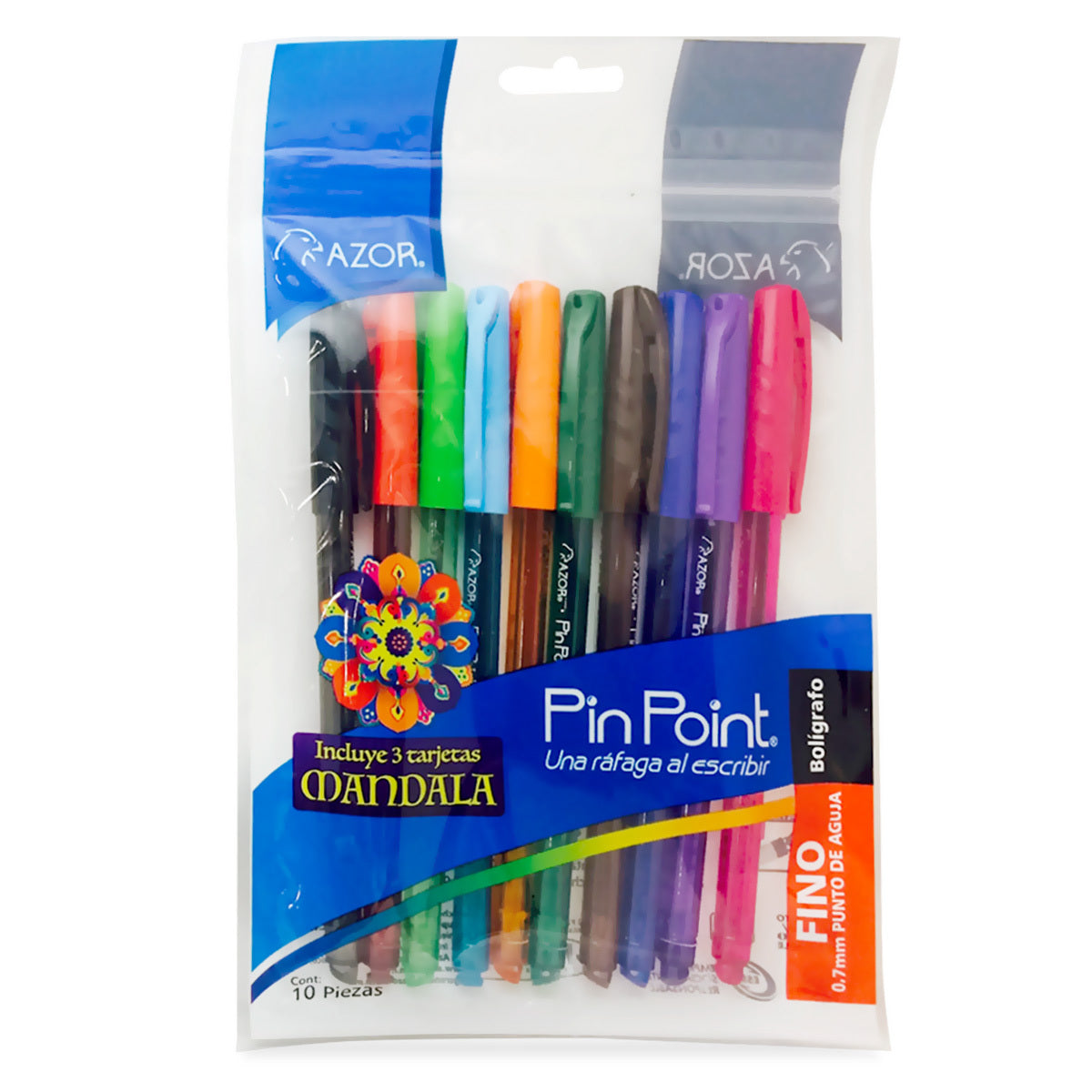 Bolígrafo Pin Point Fino Mandala con 10 | Azor 6810
