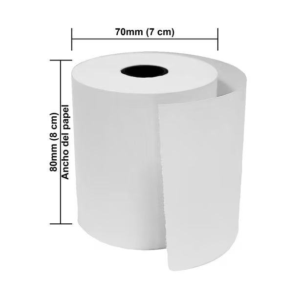Rollo de Papel Térmico 80mm X 70M | Rollos T8070