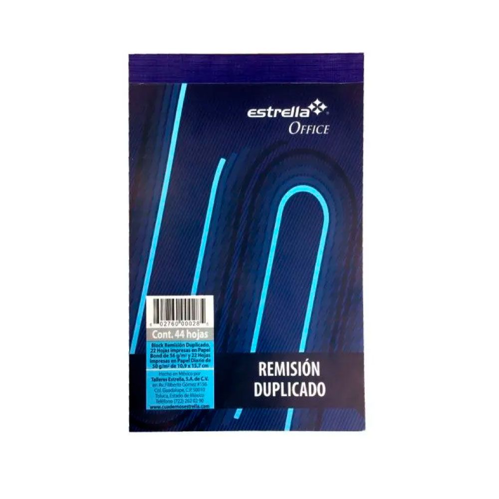 Block Nota de Remisión con Duplicado 44 Hojas | Estrella 658