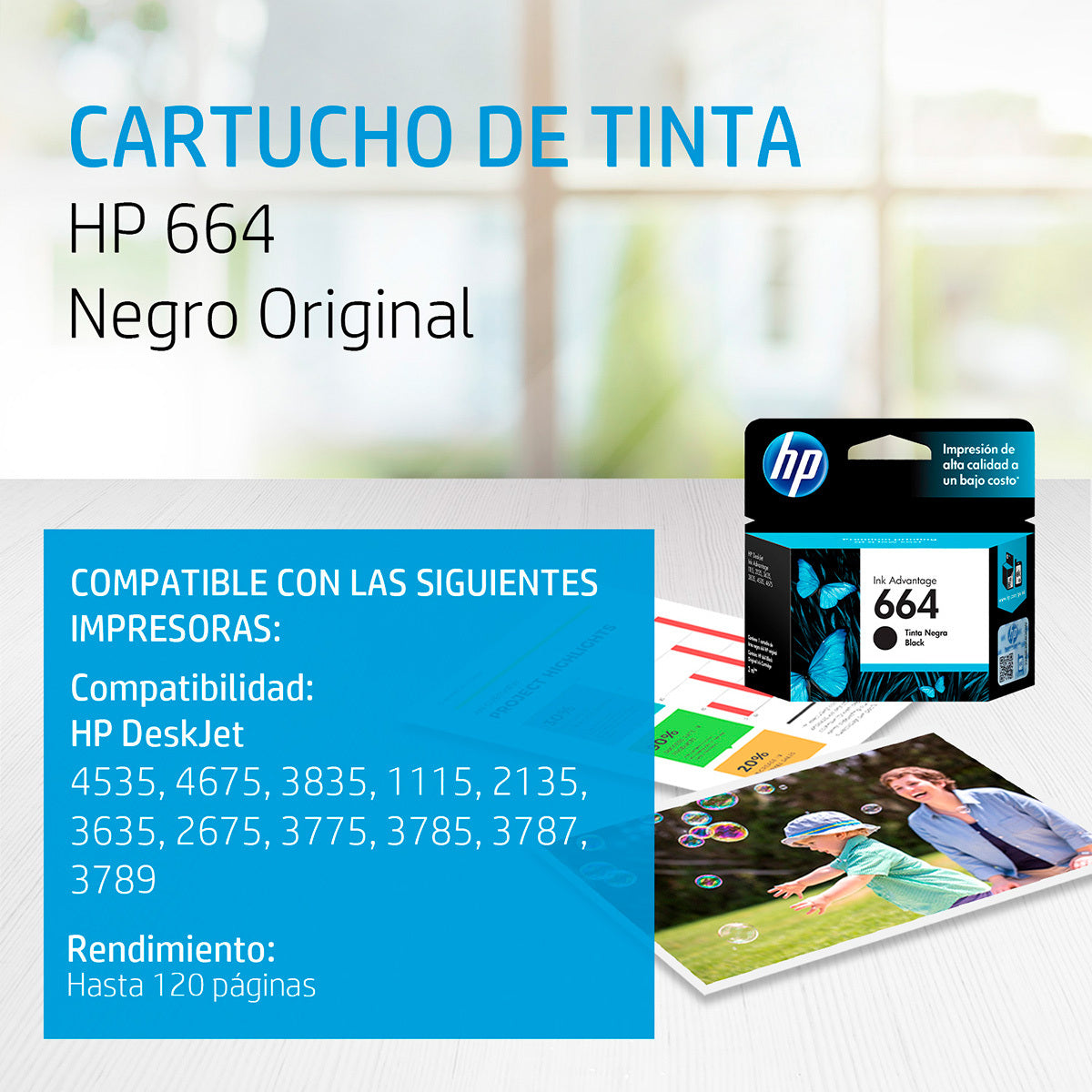 Cartucho 664 Negro | HP F6V29AL