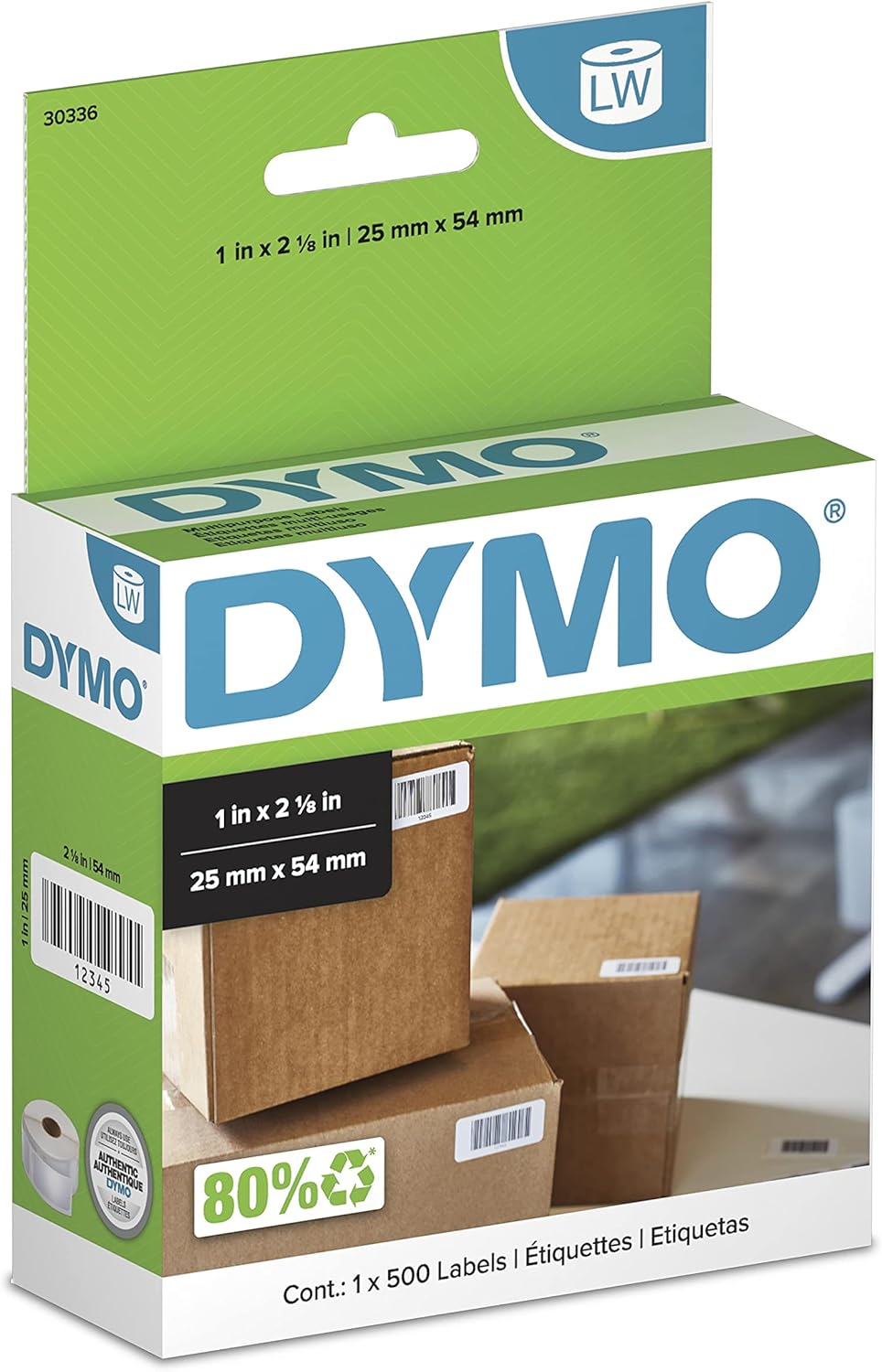 Etiqueta LW 1 in x 2-1/8 in Blanca Rollo C/500 | Dymo 30336