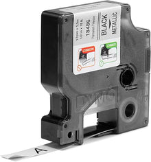 Cinta para Rotulador Rhino Polyester 1/2 in 12 mm x 5.5 m Negro/Metalic | Dymo 18486