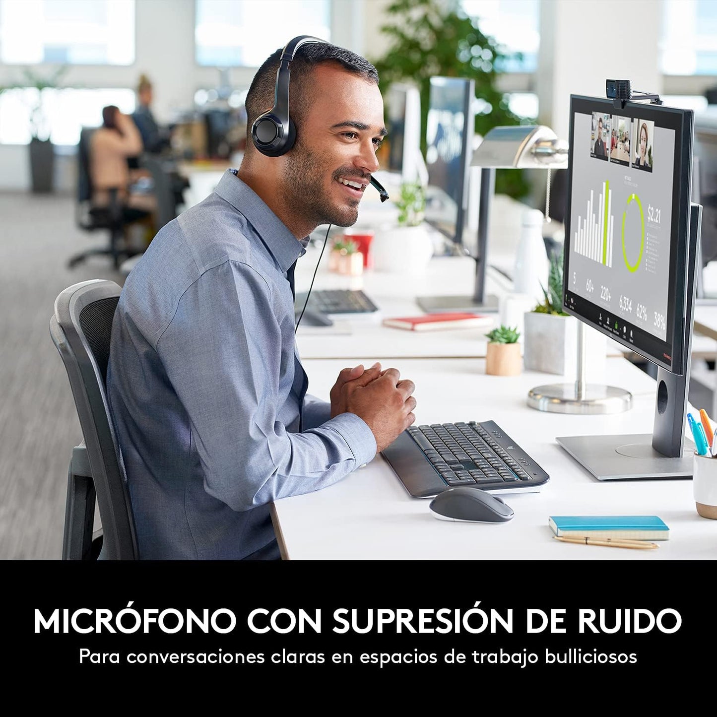 Audifonos con Micrófono H390 USB para Computadora | Logitech 981-000060