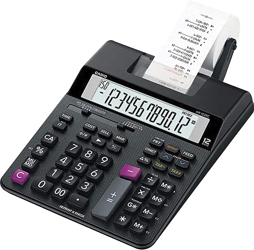 Calculadora con Impresora 12 Digitos Negra | Casio HR-200RC