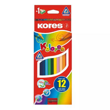 LAPIZ KOLORES LARGO TRIANGULAR 14 mm SURTIDO CON 12 - KORES 93312