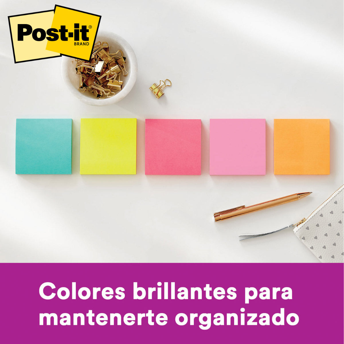 Notas Súper Adhesivas Pop Up Colección Miami 76 x 76 mm | Post-It 70007053245