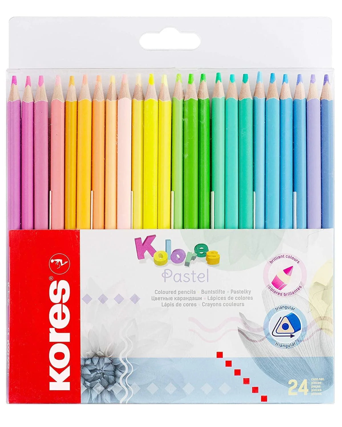 Lápices Kolores Triangulares Pastel con 24 | Kores 93321
