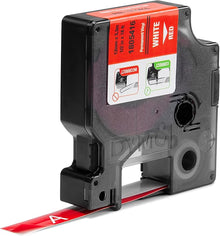 Cinta para Rotulador Rhino Vinyl 1/2" 12 mm x 5.5 m Negro/Rojo | Dymo 1805416