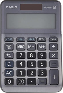 Calculadora de Escritorio 12 Digitos Gris | Casio MS-120FM-W