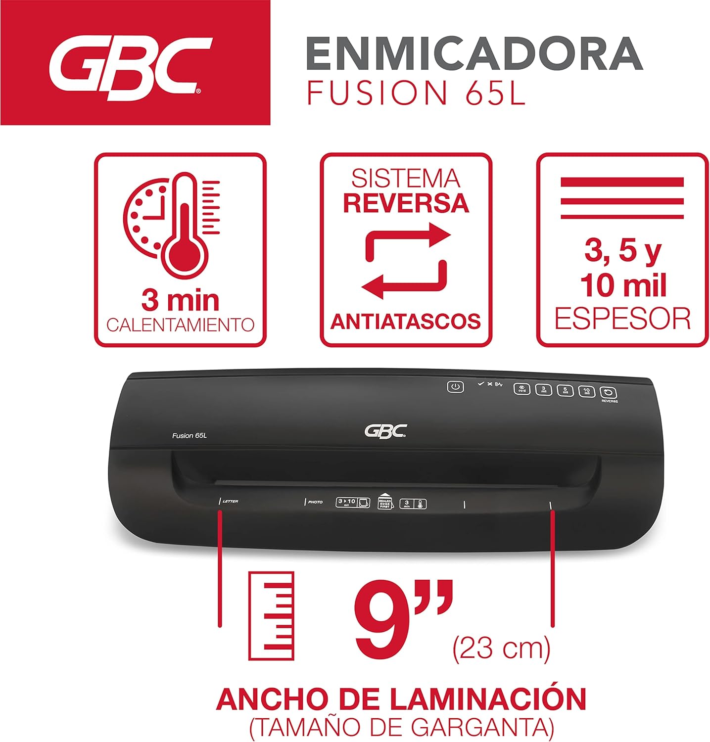 Enmicadora Fusion 65L 9 pulgadas GBC P6661