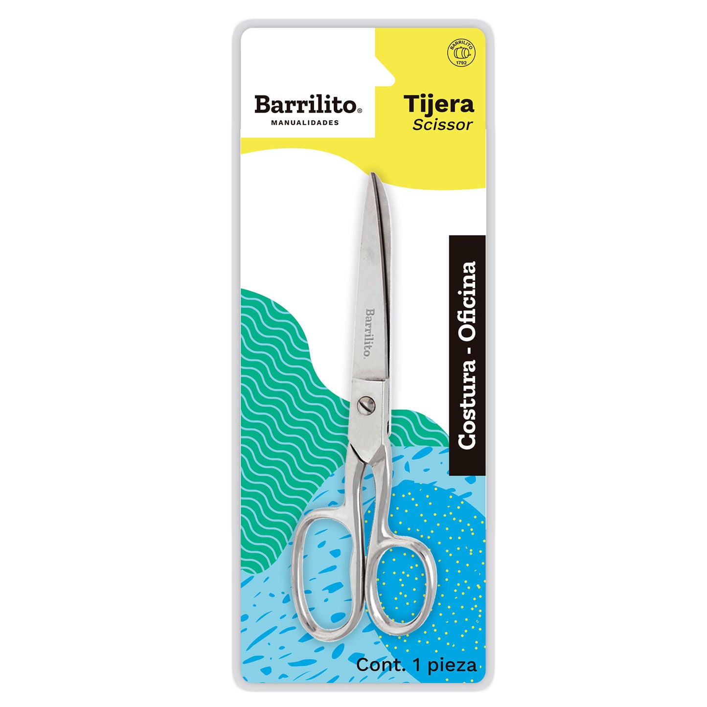 Tijera Forjada Ergonómica Ojo Grande 17.8 cm (7 in) | Barrilito 8341-7CN