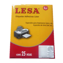 Etiqueta Laser Carta 8-1/2 In X 11 In Blanca Con 25 - LESA LC125