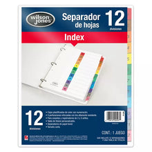 Separador Index Carta Con 12 Wilson Jones P1348
