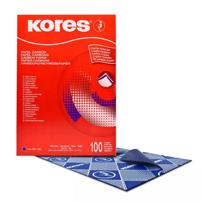 Papel Carbón Azul Carta A4 Carpeta Con 100 | Kores 78478