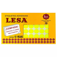 ETIQUETA #9 20 mm AMARILLA 12 HOJAS CON 60 - LESA 2-509AM