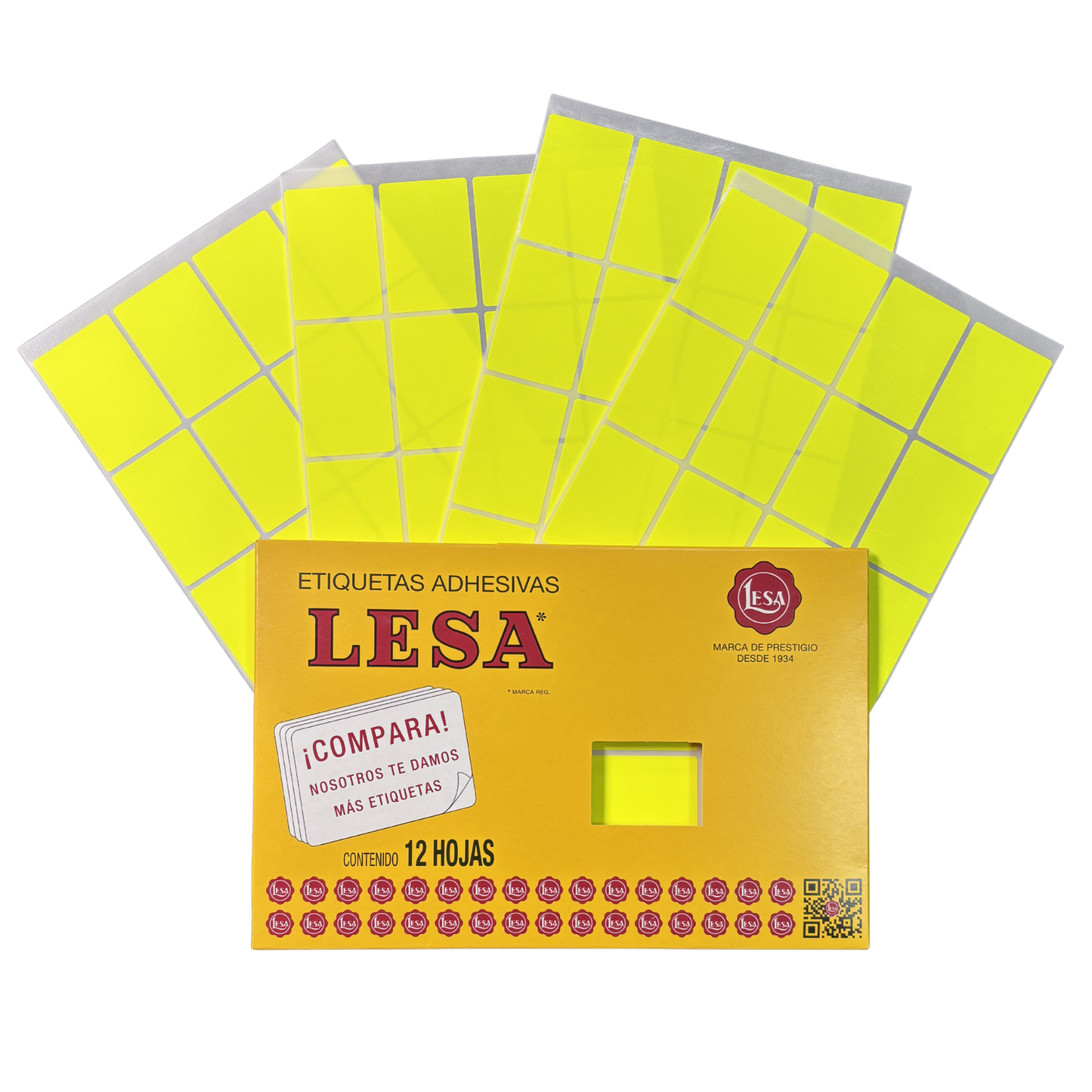 Etiqueta Adhesiva #16 (49 x 33 mm) 12 Hojas con 16 (192) | LESA 2-516