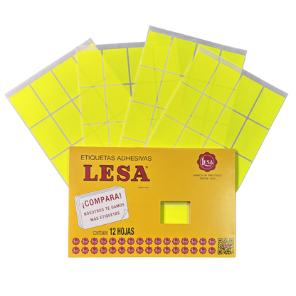 Etiqueta Adhesiva #16 (49 x 33 mm) 12 Hojas con 16 (192) | LESA 2-516