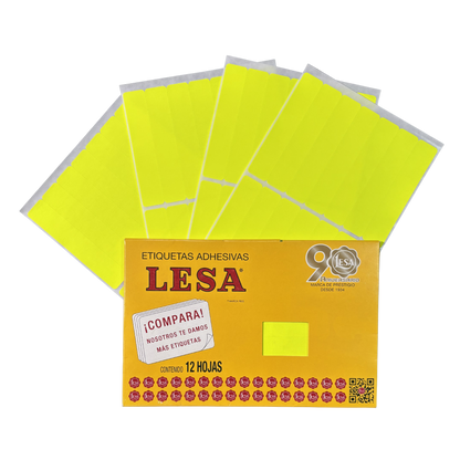 Etiqueta Adhesiva #20 (102 x 20 mm) 12 Hojas con 14 (168) | Lesa 2-520
