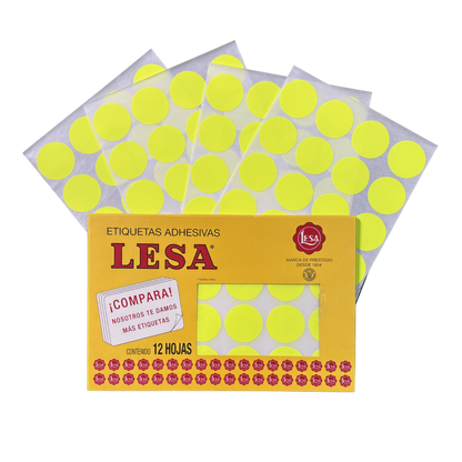 Etiqueta Adhesiva #22 (32 mm) 12 Hojas con 24 (288) | Lesa 2-522