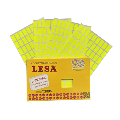 Etiqueta Adhesiva #8 (24 x 13 mm) 12 Hojas con 72 (864) | Lesa 2-508