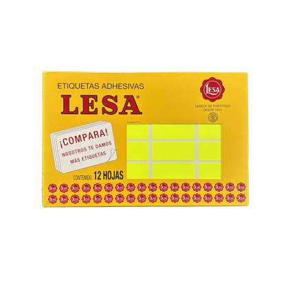 Etiqueta Adhesiva #15 (47 x 21 mm) 12 Hojas con 24 (288) | Lesa 2-515