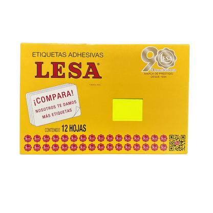 Etiqueta Adhesiva #19 (101 x 46 mm) 12 Hojas con 6 (72) | Lesa 2-519