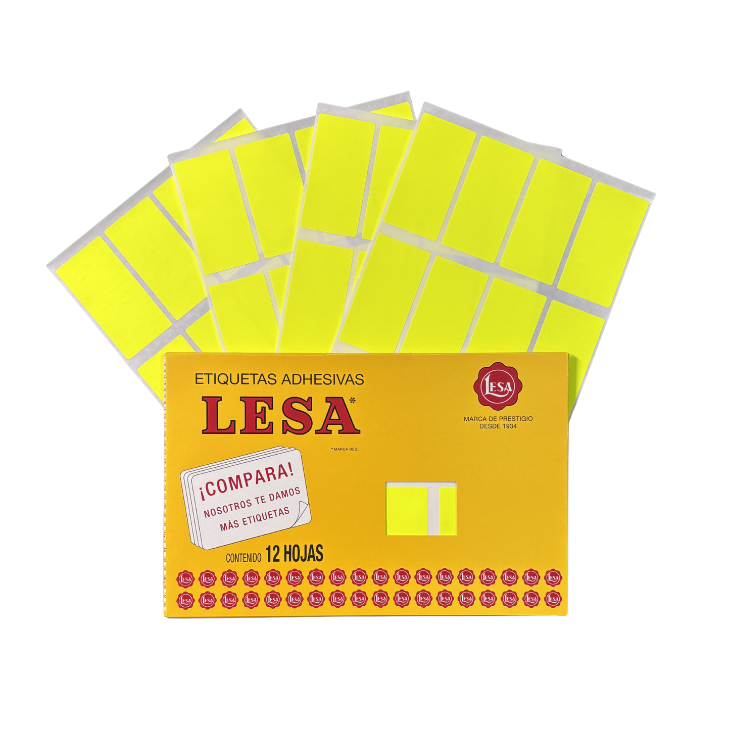 Etiqueta Adhesiva #24 (32 x 64 mm) 12 Hojas con 12 (144) | Lesa 2-524