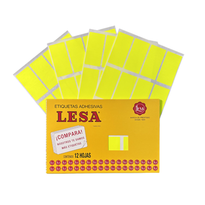 Etiqueta Adhesiva #24 (32 x 64 mm) 12 Hojas con 12 (144) | Lesa 2-524