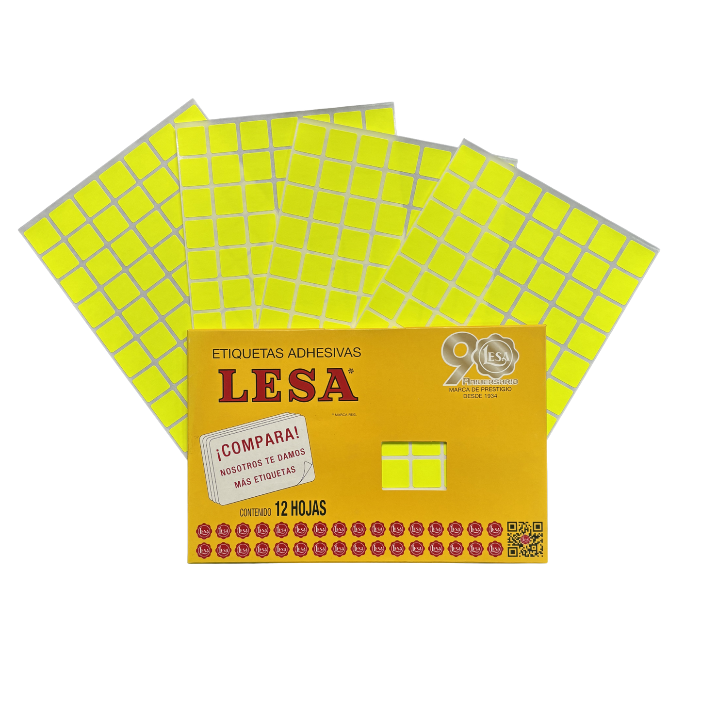 Etiqueta Adhesiva #3 (18 x 18 mm) 12 Hojas con 77 |  LESA 2-503