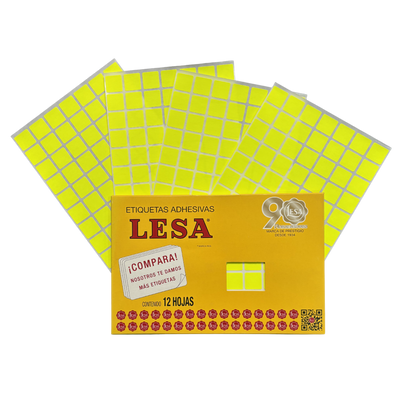 Etiqueta Adhesiva #3 (18 x 18 mm) 12 Hojas con 77 |  LESA 2-503