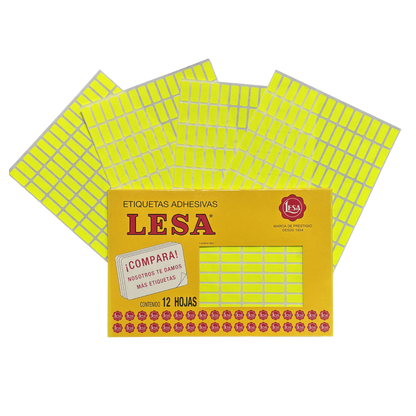 Etiqueta Adhesiva #4 (20 x 08 mm) 12 Hojas con 140 (1680) |  Lesa 2-504
