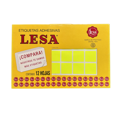 Etiqueta Adhesiva #5 (25 x 25 mm) 12 Hojas con 40 (480) |  LESA 2-505