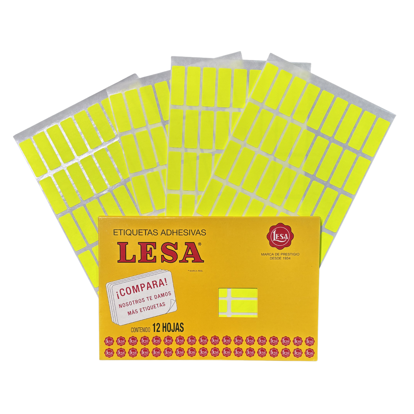 Etiqueta Adhesiva #6 (38 x 13 mm) 12 Hojas con 45 (540) |  LESA