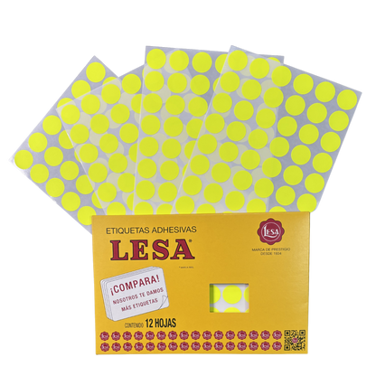 Etiqueta Circular #9 (20mm) con 12 Hojas con 60 | LESA