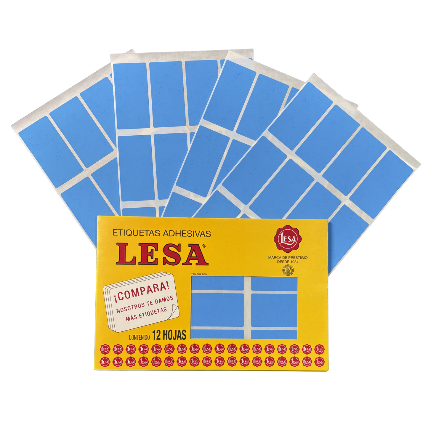 Etiqueta Adhesiva #24 (32 x 64 mm) 12 Hojas con 12 (144) | Lesa 2-524