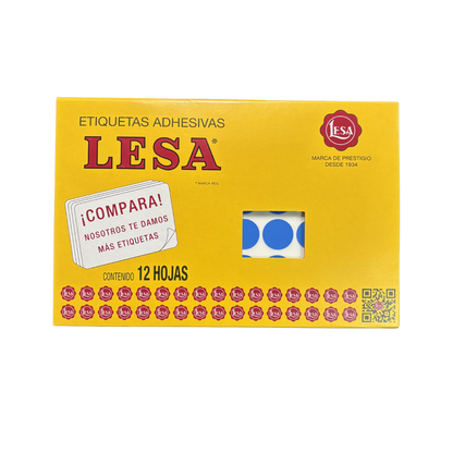 Etiqueta Circular #9 (20mm) con 12 Hojas con 60 | LESA