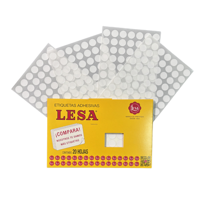 Etiqueta Adhesiva #11 (15 mm) Blanca 20 Hojas con 42 (1680) | Lesa 2-511BL