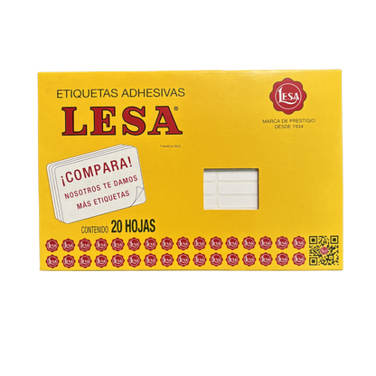 Etiqueta Adhesiva #14 (38 x 08 mm) Blanca 20 Hojas con 70 (1440) | Lesa 2-514BL