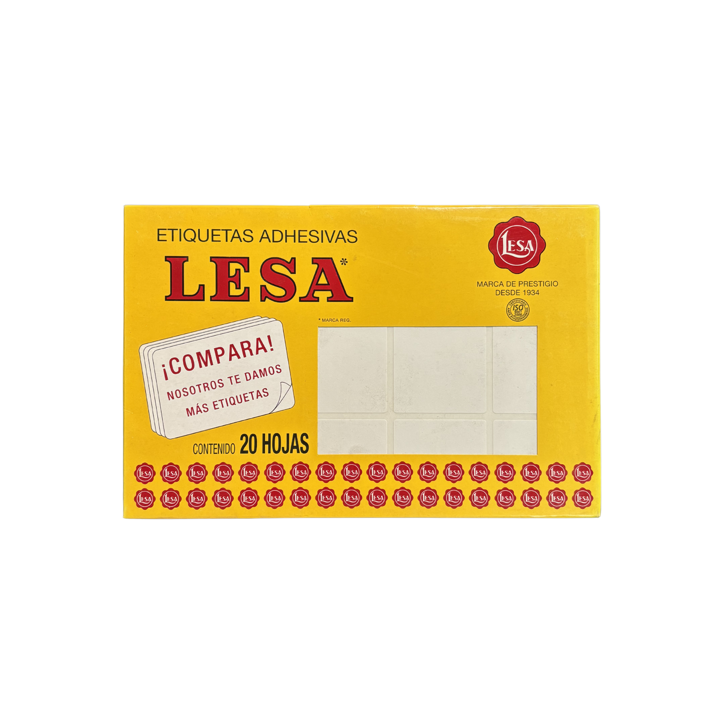 Etiqueta Adhesiva #23 (44 x 44 mm) Blanca 20 Hojas con 12 (240) | Lesa 2-523BL