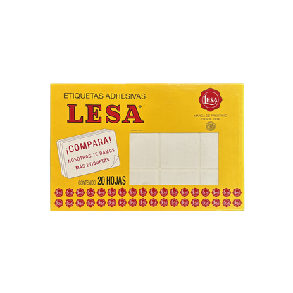 Etiqueta Adhesiva #23 (44 x 44 mm) Blanca 20 Hojas con 12 (240) | Lesa 2-523BL