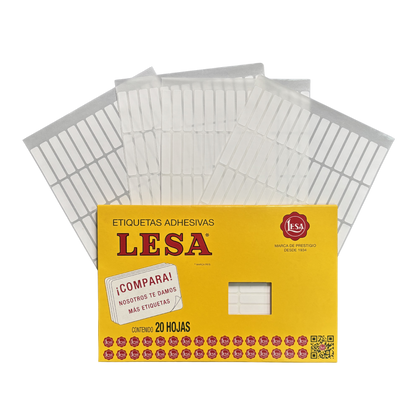 Etiqueta Adhesiva #14 (38 x 08 mm) Blanca 20 Hojas con 70 (1440) | Lesa 2-514BL